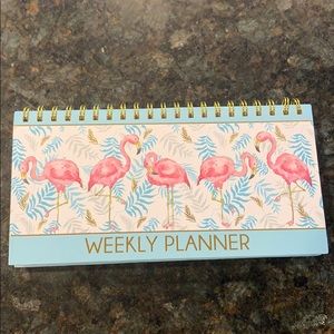 Weekly planner pink flamingo tropical graphics